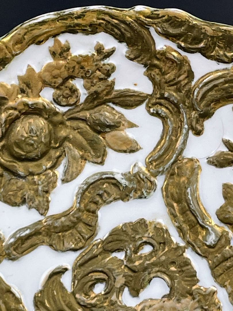 マイセン グランツゴールド風 キャビネット プレート 皿 レリーフ ロココ調