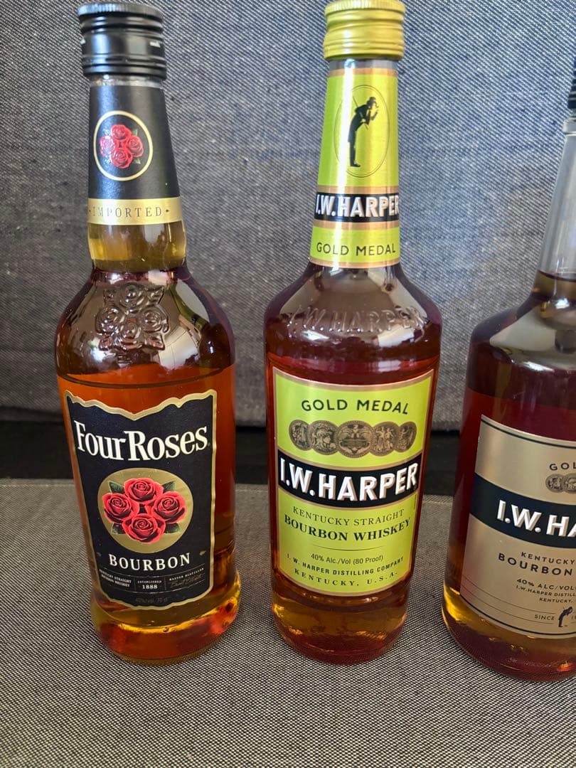 i.w.ハーパー　フォアローゼスなど　バーボンウイスキー古酒　4本セット　未開封