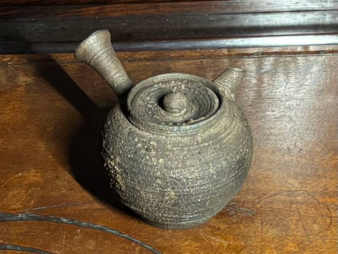 南蛮焼　横持手急須　昌平　寶山　雲林院寶山　煎茶道具