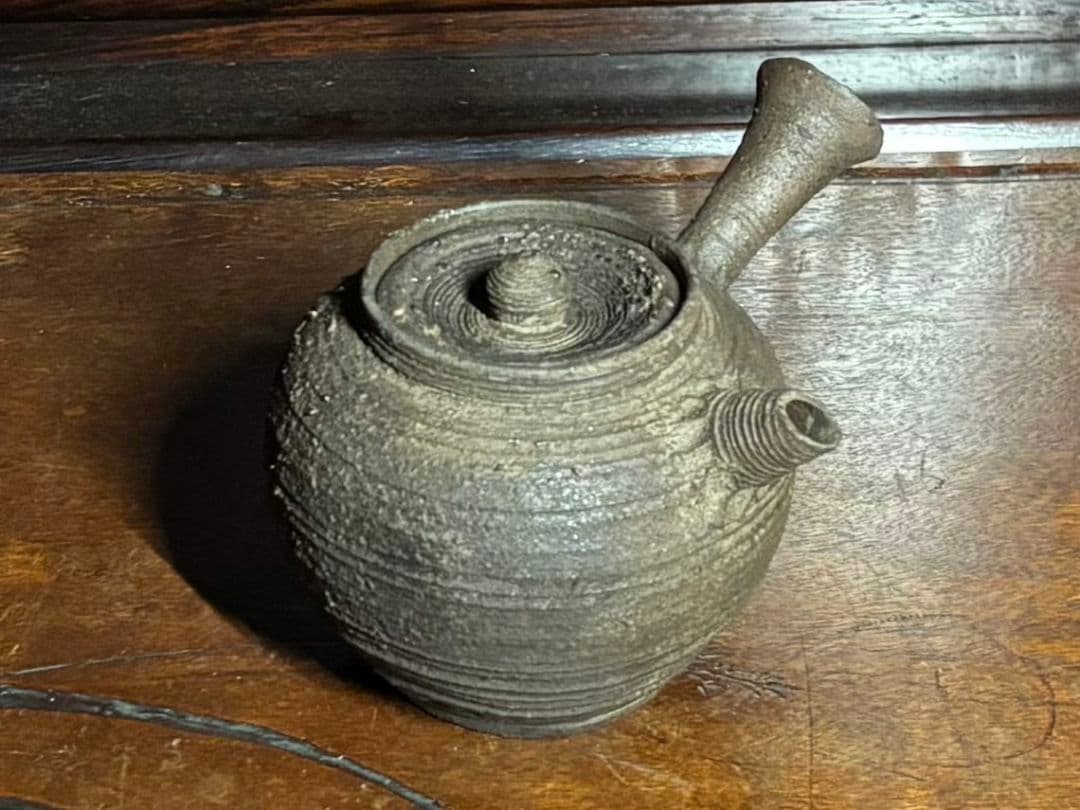 南蛮焼　横持手急須　昌平　寶山　雲林院寶山　煎茶道具