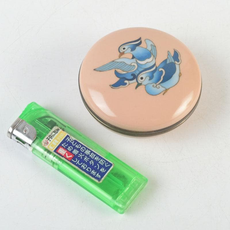 茶道具　安藤七宝焼　正倉院御物　双鳥文　香合　共布　共箱　V　9653