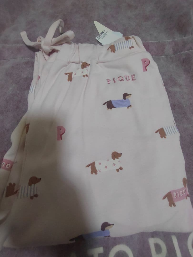 最終値下げwダックスフンド柄ロンＴ ロングパンツセット ピンク