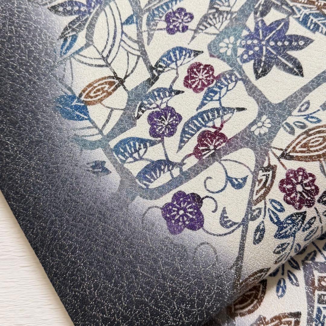 m-80 京友禅 紅型染 名古屋帯 正絹 極美品