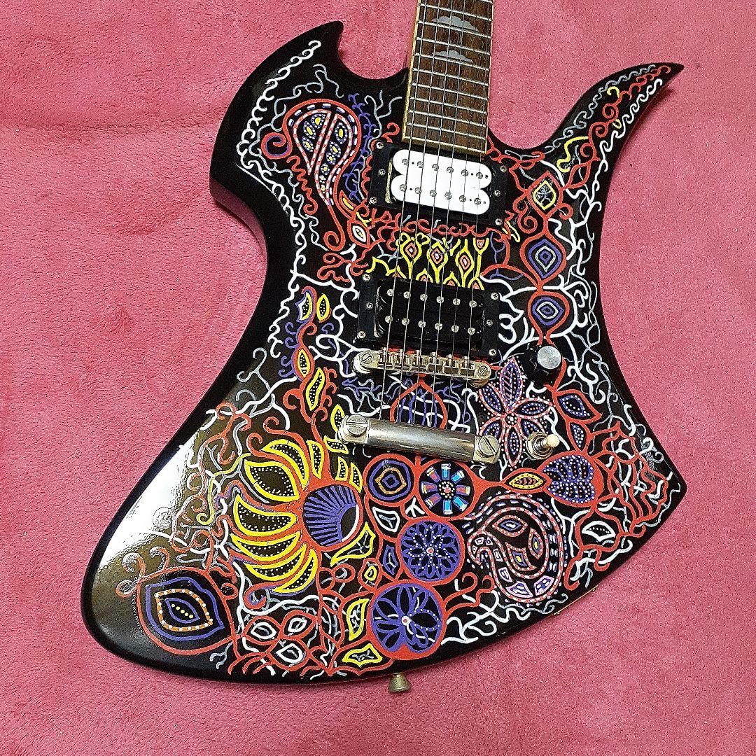 【良・美・レア品】紅炎ペイント。hideモデル。モッキンバードエレキギター。