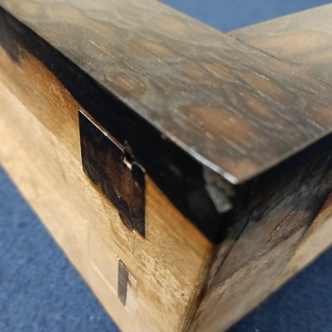 AM98 黒柿 炉縁 孔雀杢 天然木 炉用 茶道具