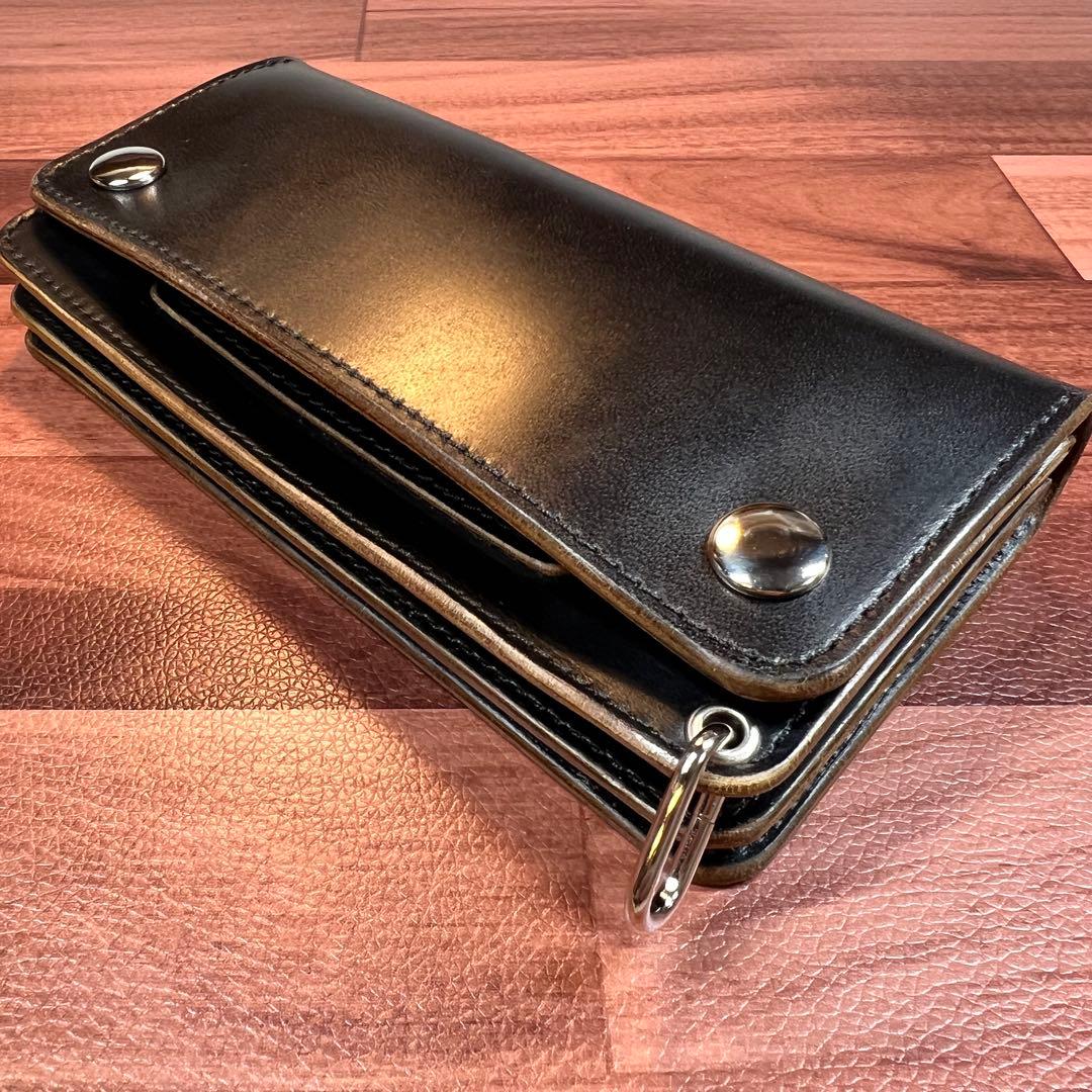 【トラッカーウォレット ロング】 3層 ホースバット シルバー