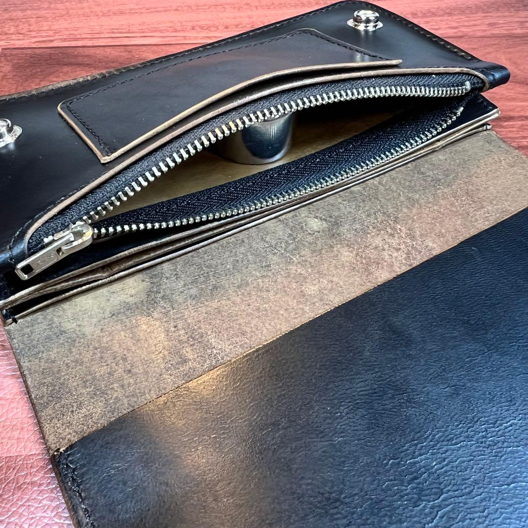 【トラッカーウォレット ロング】 3層 ホースバット シルバー