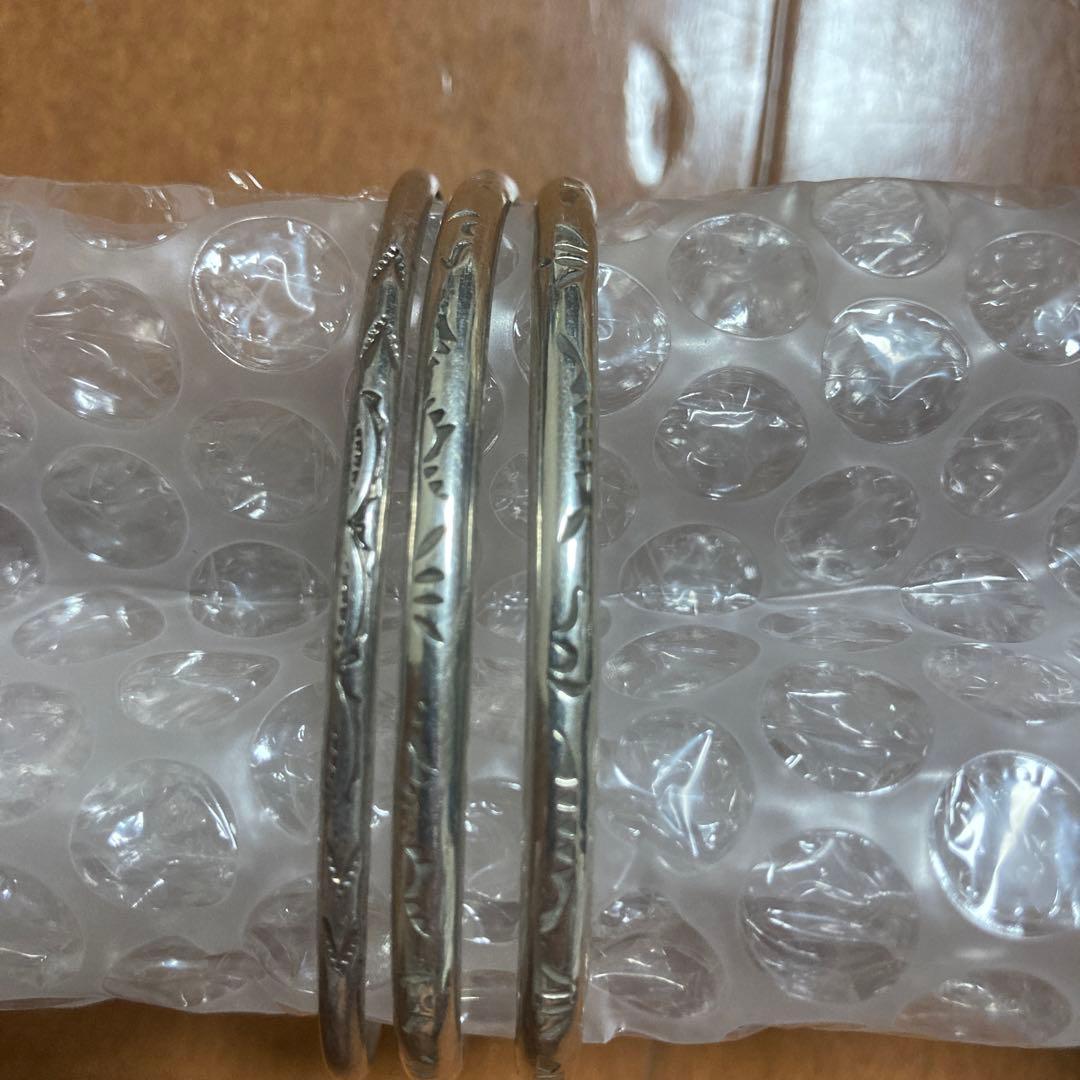 ヤ*ン様 ナバホ　シルバーバングル 3本セット