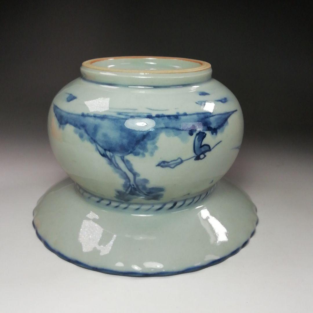 Ｓ７９２　水指　『染付砂金袋水指』『兼晃』　共箱　茶道具