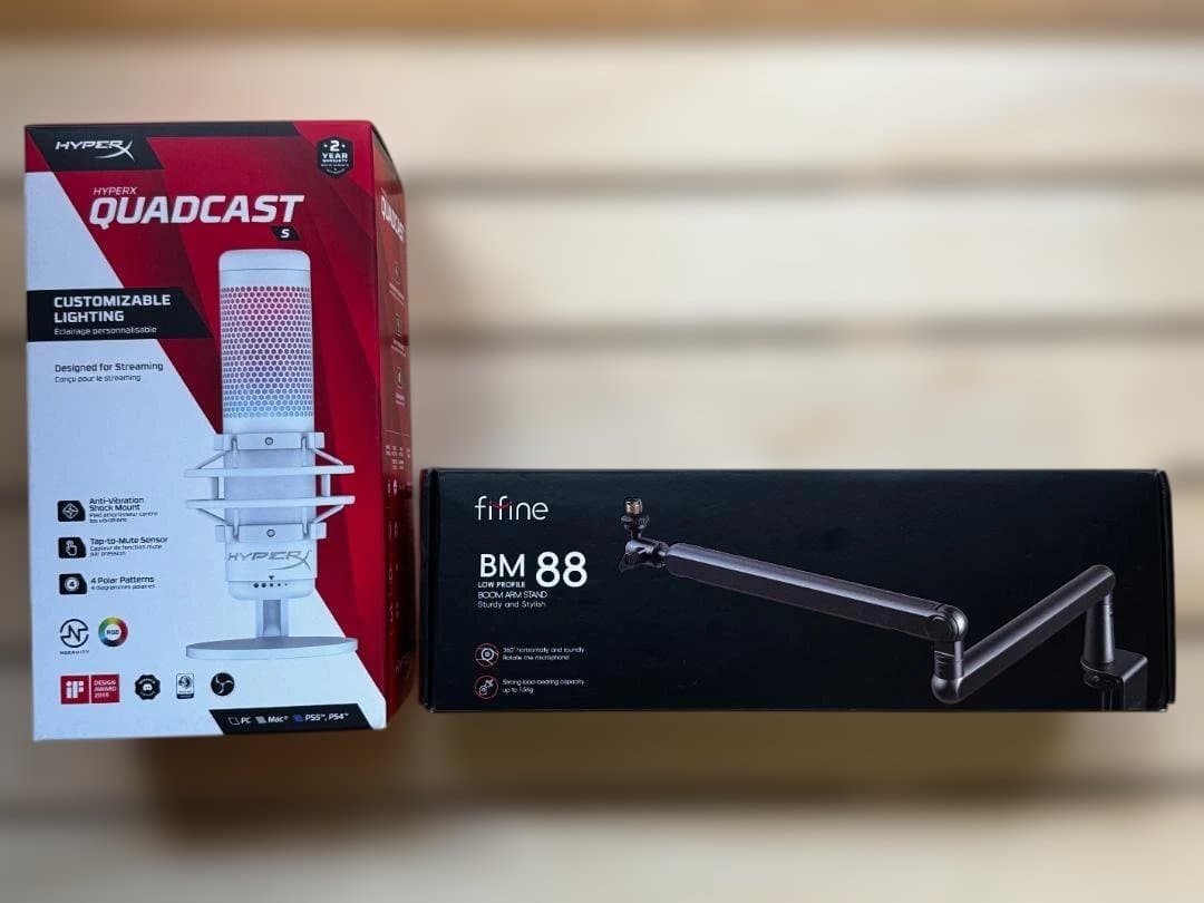 HyperX QuadCast S マイク& FIFINEマイクアームセット