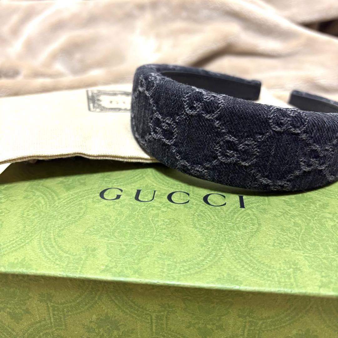 GUCCI グッチ GGキャンバス カチューシャ ブラック 美品