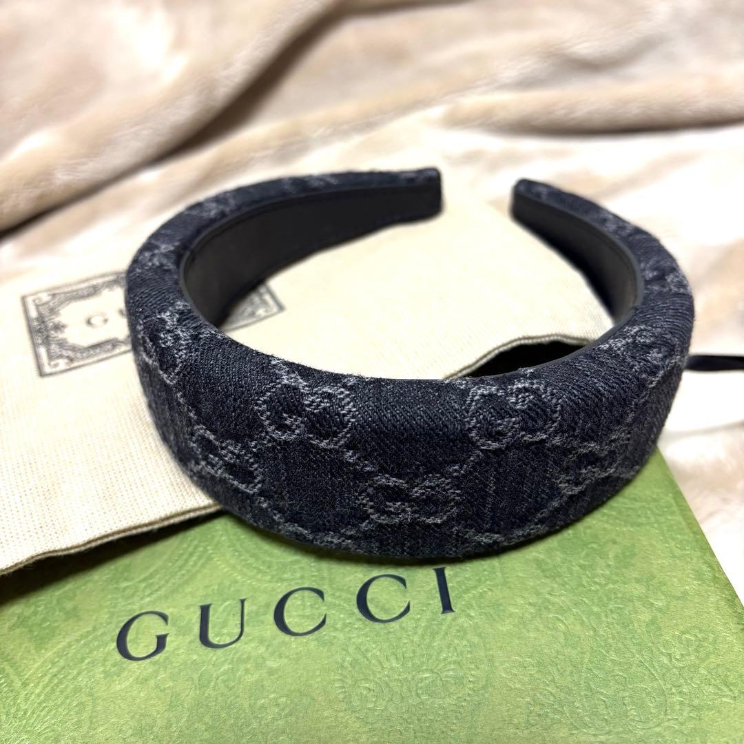 GUCCI グッチ GGキャンバス カチューシャ ブラック 美品