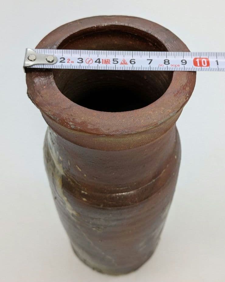 岡山県重要無形文化財 藤原建 備前焼 花入 共箱共布 花器 花瓶 フラワーベース