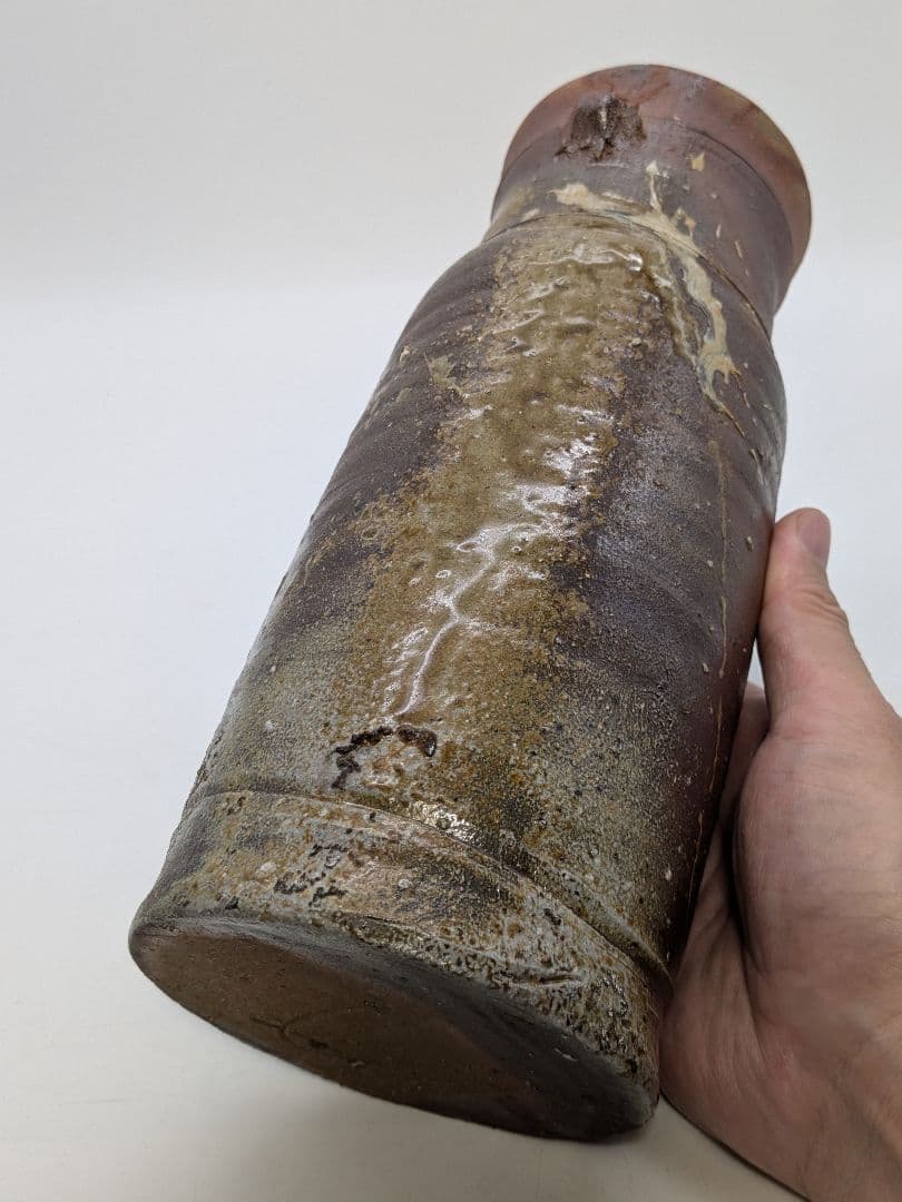 岡山県重要無形文化財 藤原建 備前焼 花入 共箱共布 花器 花瓶 フラワーベース