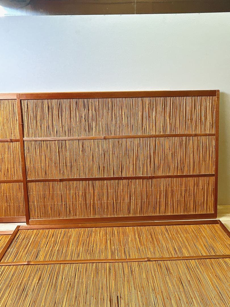 古い建具 4枚 簾戸 すど 葦戸よしど 夏障子 御簾戸 No3