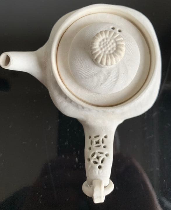 Autumn SALE❗️煎茶道具 萬古焼◆松楽造『環手 茶注』白泥手捻り