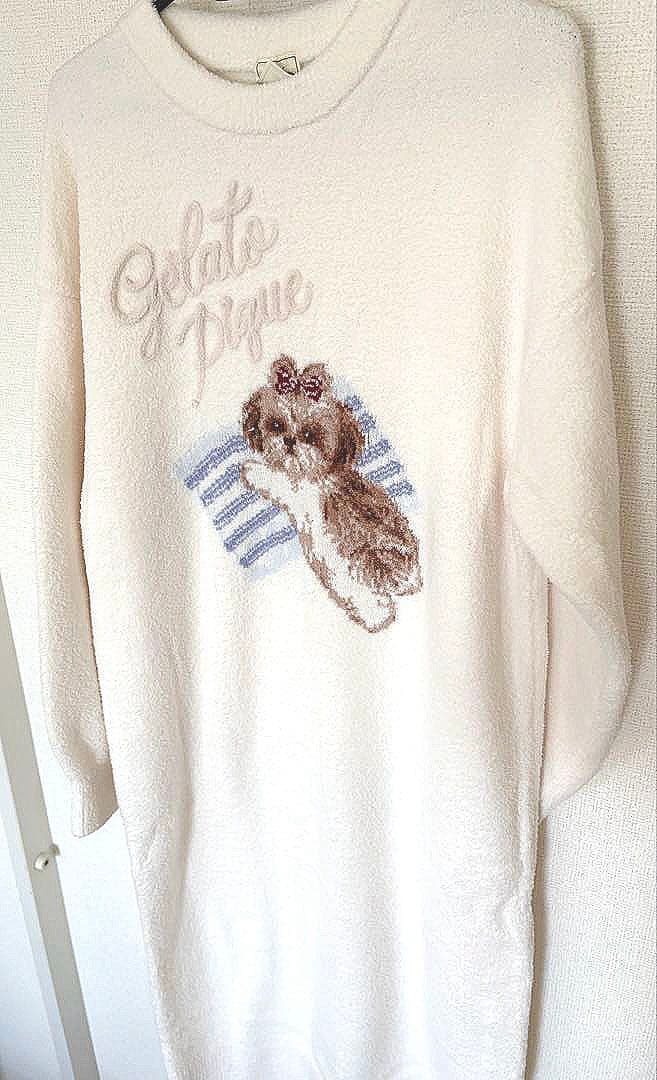 ジェラートピケ　シーズージャガードワンピース　オフホワイト