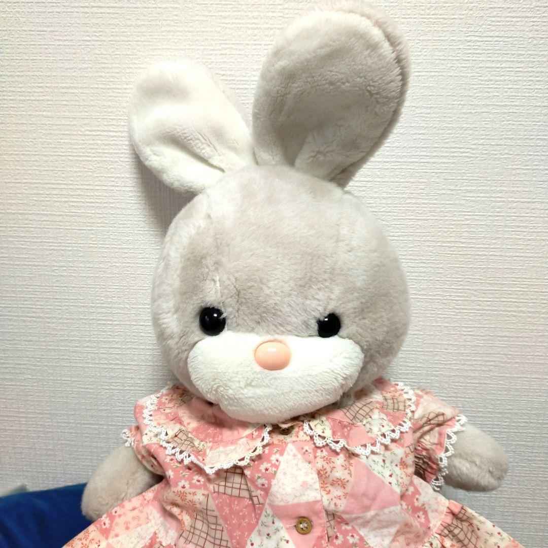 ぬいぐるみ　大　うさぎ　グレー　吉徳　昭和　レトロ　平成