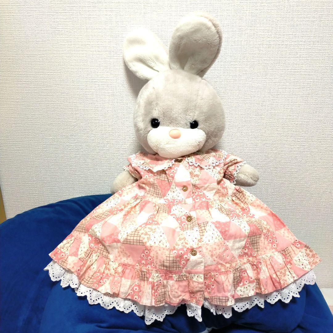 ぬいぐるみ　大　うさぎ　グレー　吉徳　昭和　レトロ　平成