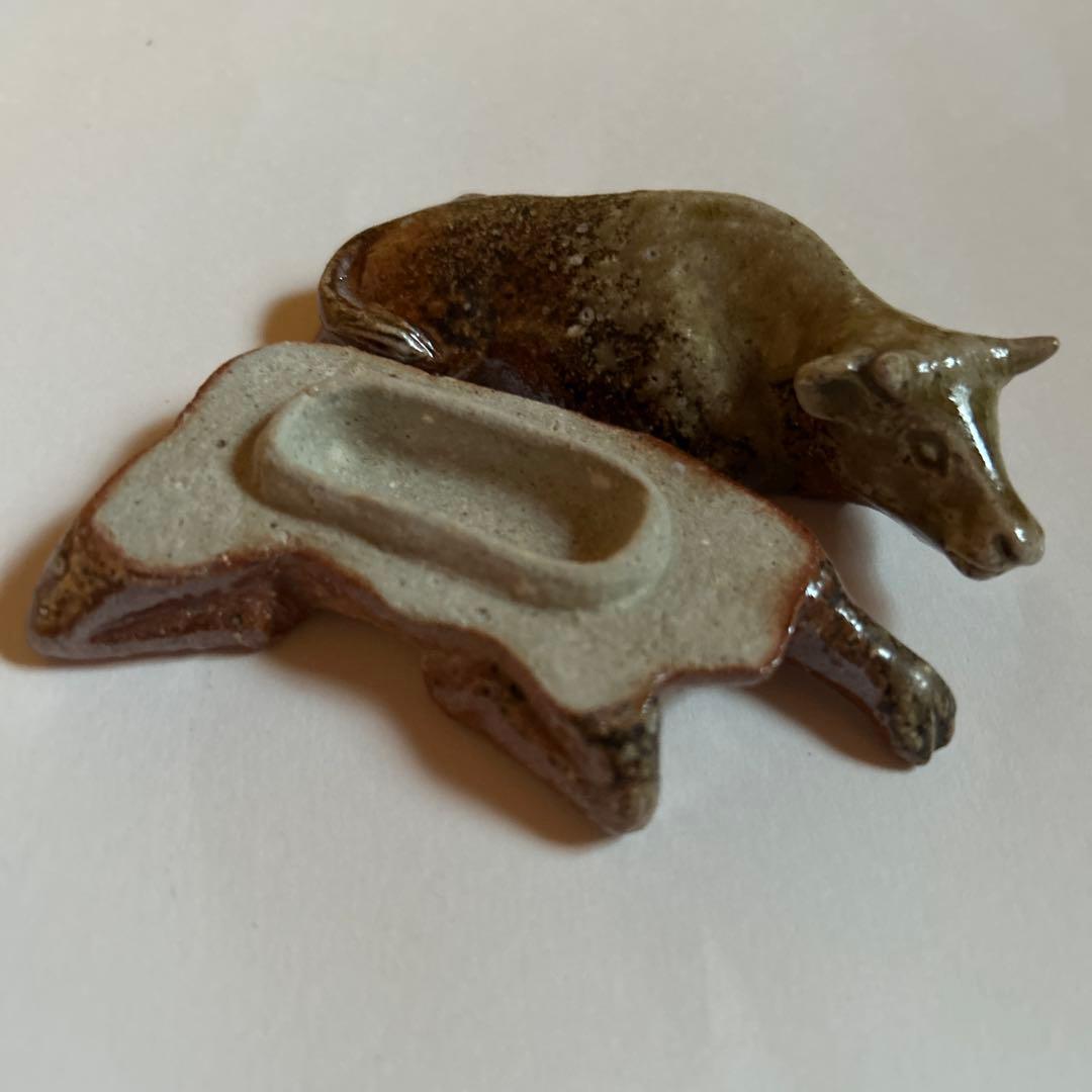 香合　信楽　牛