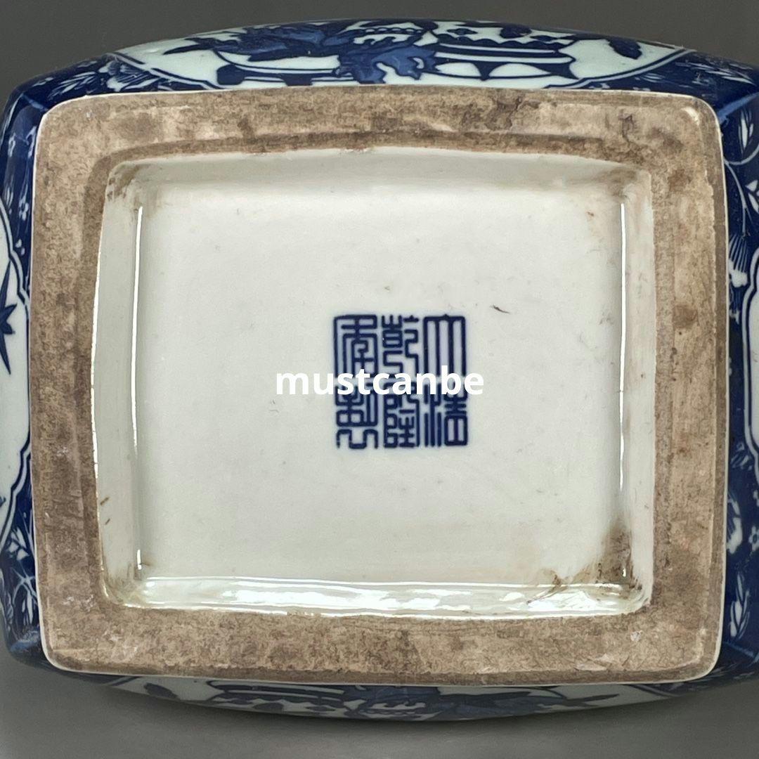 清乾隆青花寿桃紋花瓶 景徳鎮 陶磁器 装飾品 現代工芸品美術品 置物