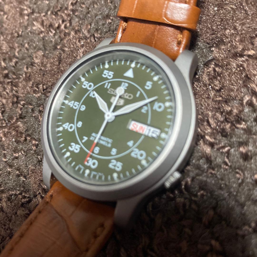 【自動巻き】セイコー　セイコー5 SEIKO5 カーキ