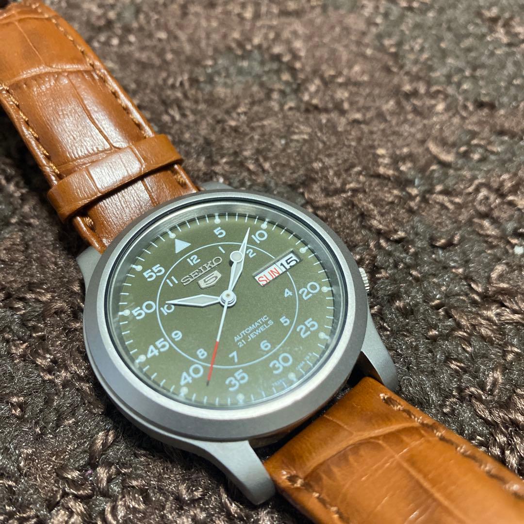 【自動巻き】セイコー　セイコー5 SEIKO5 カーキ