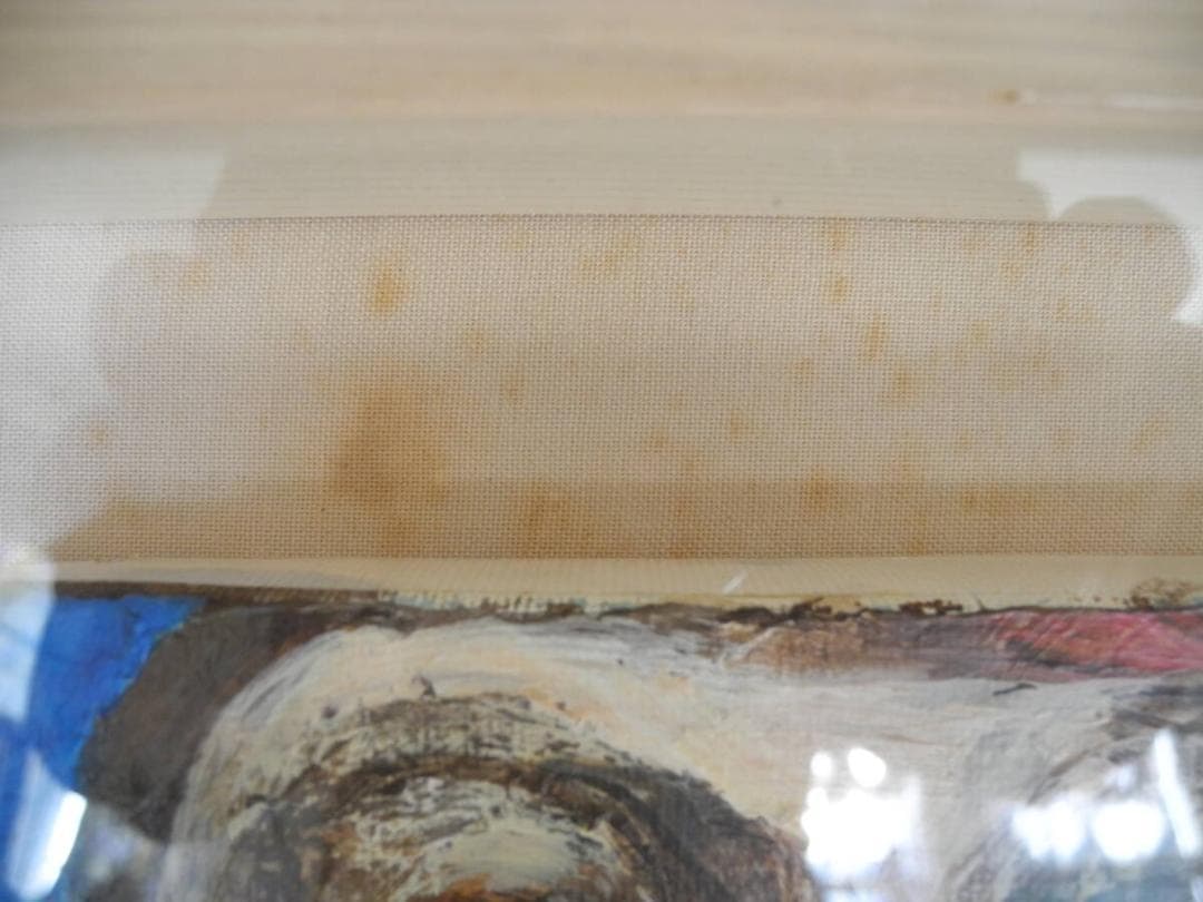 C45）真作　横田尚　ミクスドメディア　サイズSM　バラが咲いた　　額装