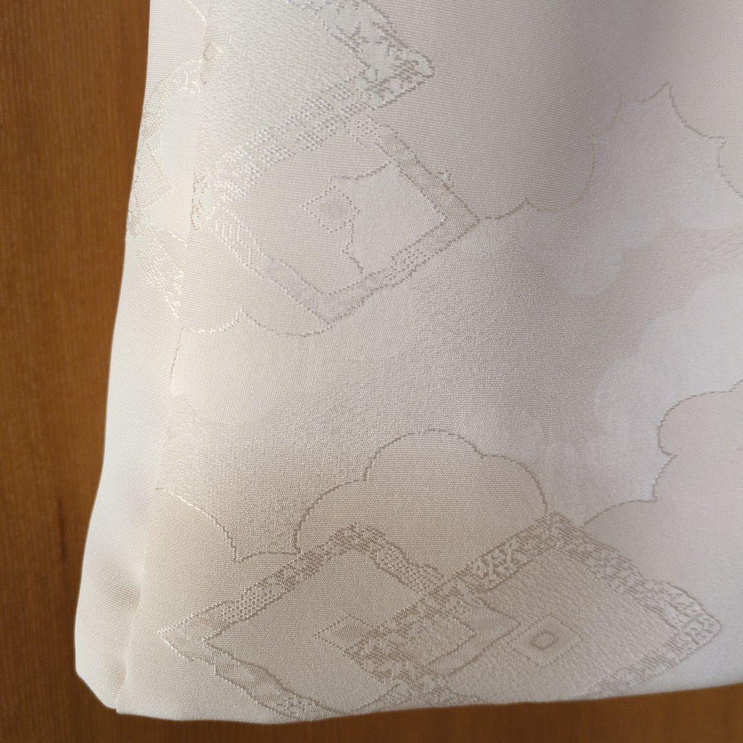 七五三３歳正絹柄入り縮緬新品の被布（中綿無し）オフホワイト