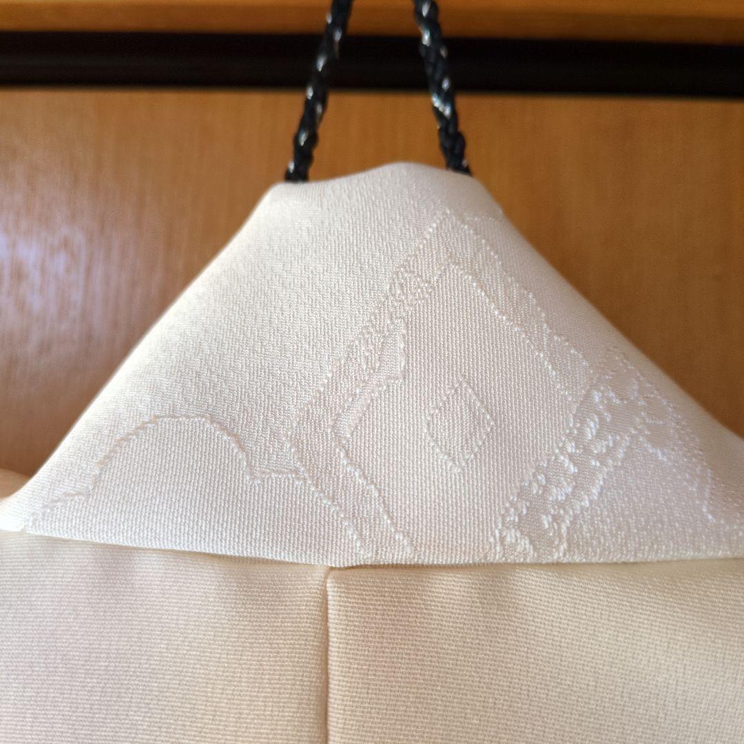 七五三３歳正絹柄入り縮緬新品の被布（中綿無し）オフホワイト