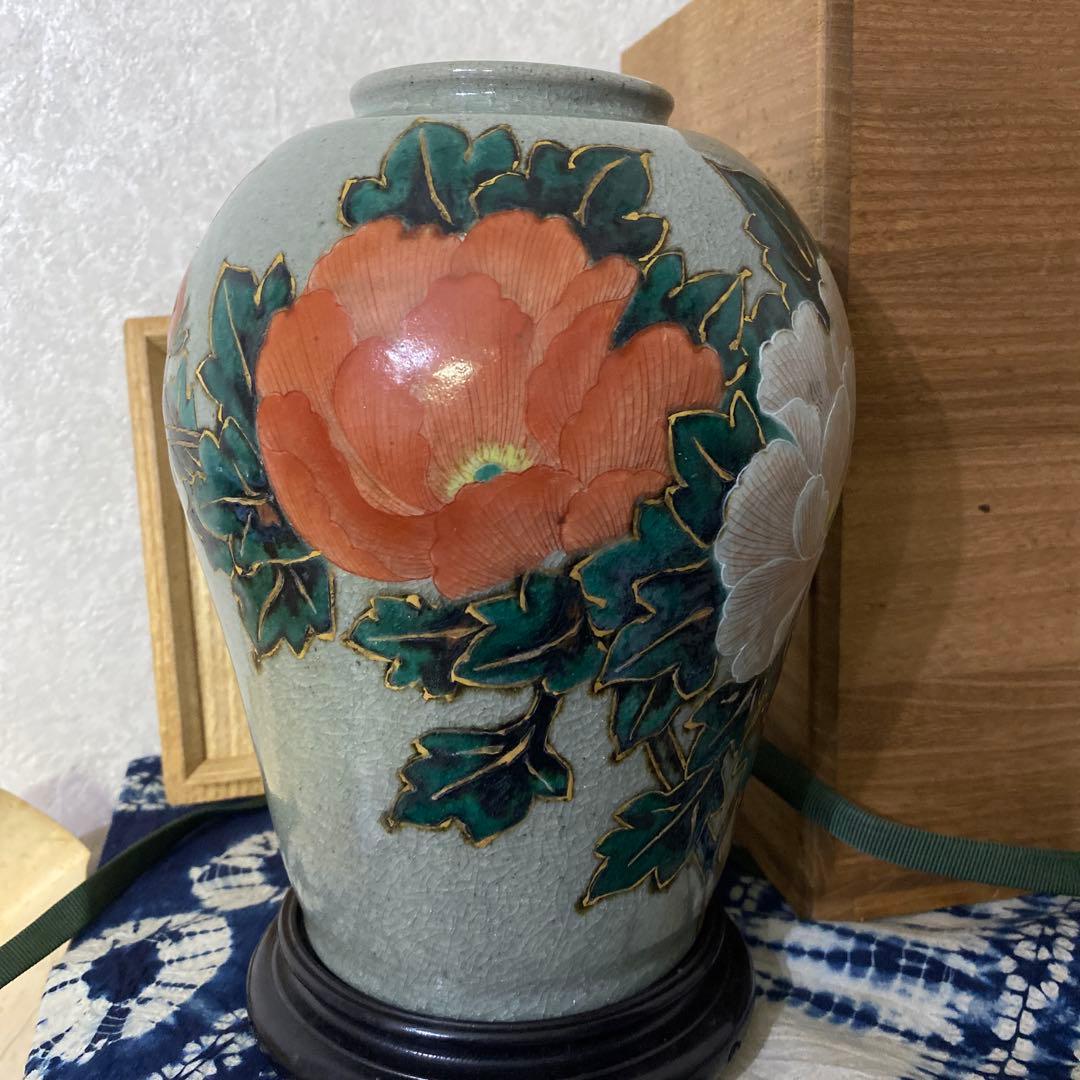 真葛香山　牡丹花瓶