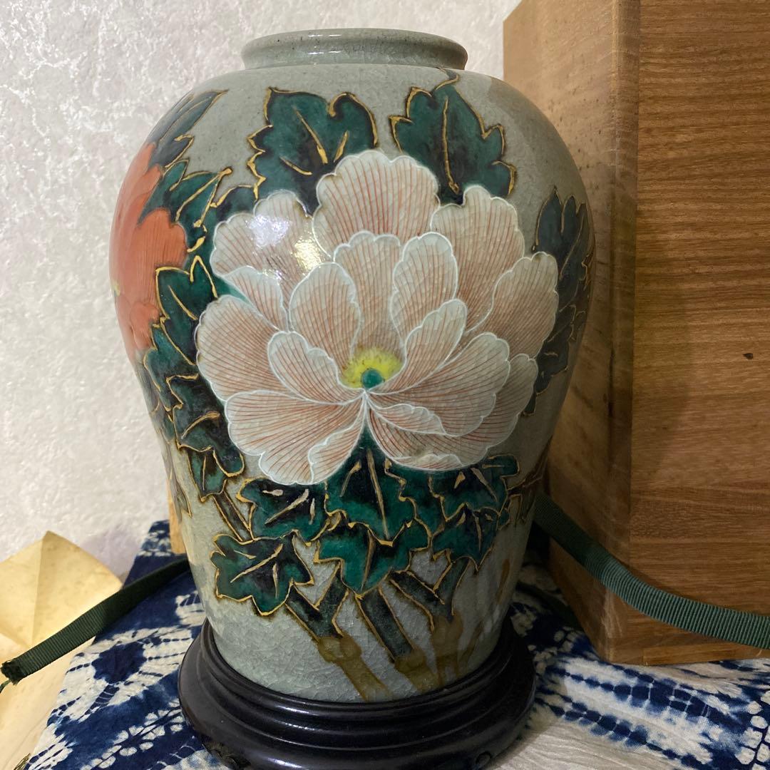 真葛香山　牡丹花瓶