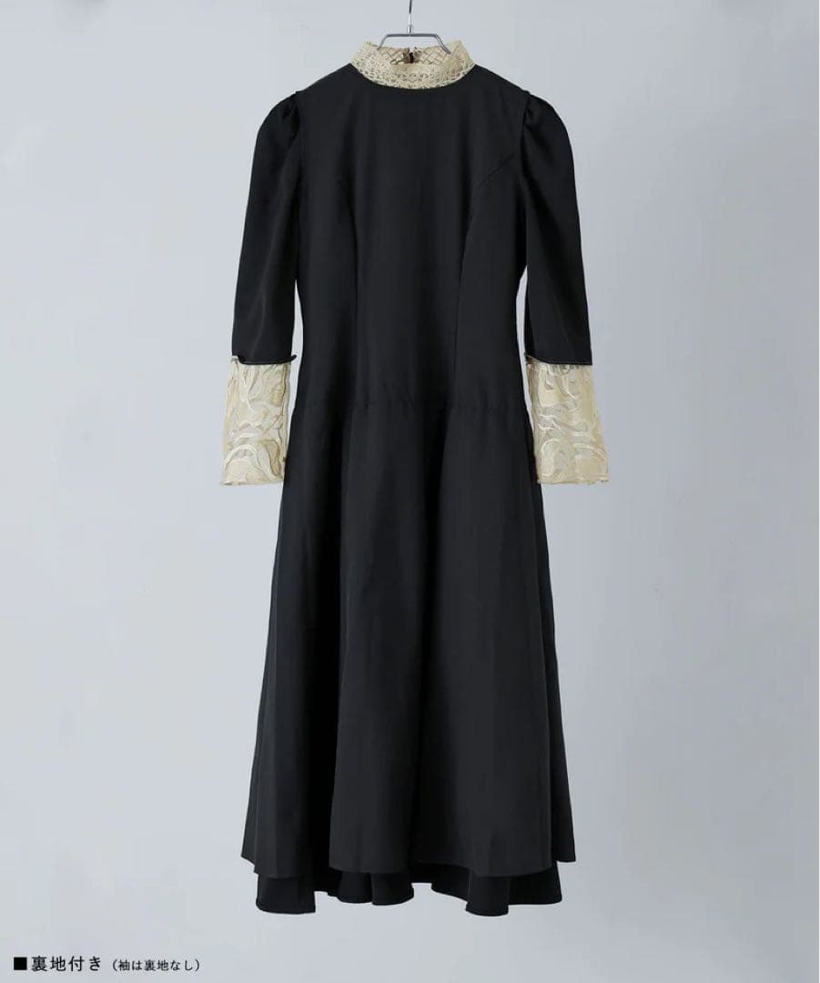 美品✨etoll バック刺繍フレアドレス　パーティー　オケージョン　結婚式　M