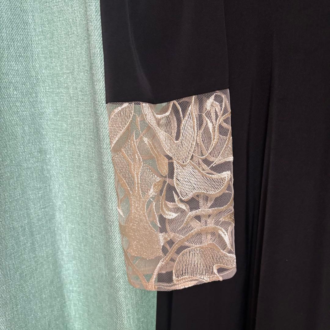 美品✨etoll バック刺繍フレアドレス　パーティー　オケージョン　結婚式　M