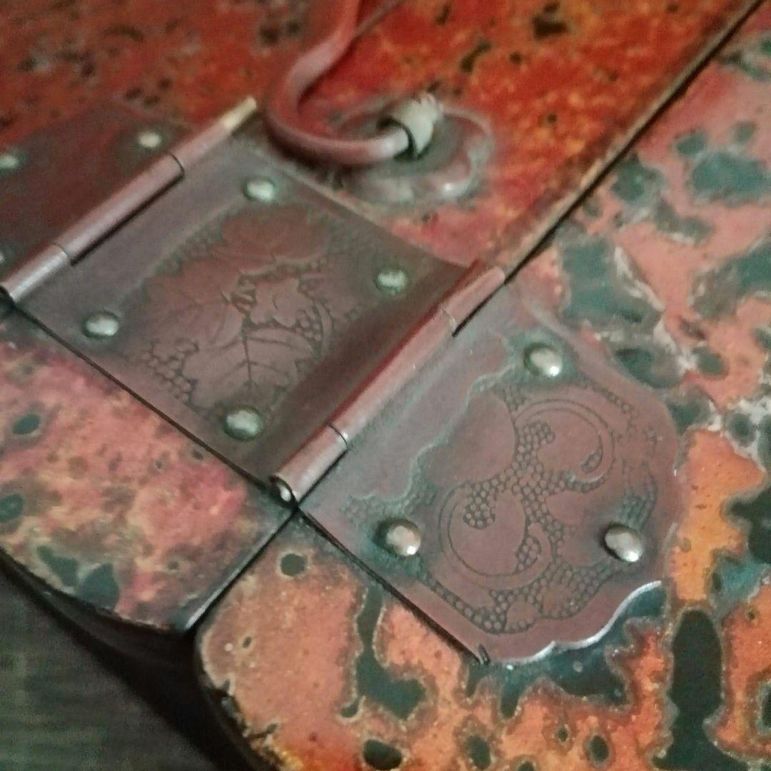 木製　手提げ箱　漆仕上げ　津軽塗　江戸　明治　和骨董　アンティーク