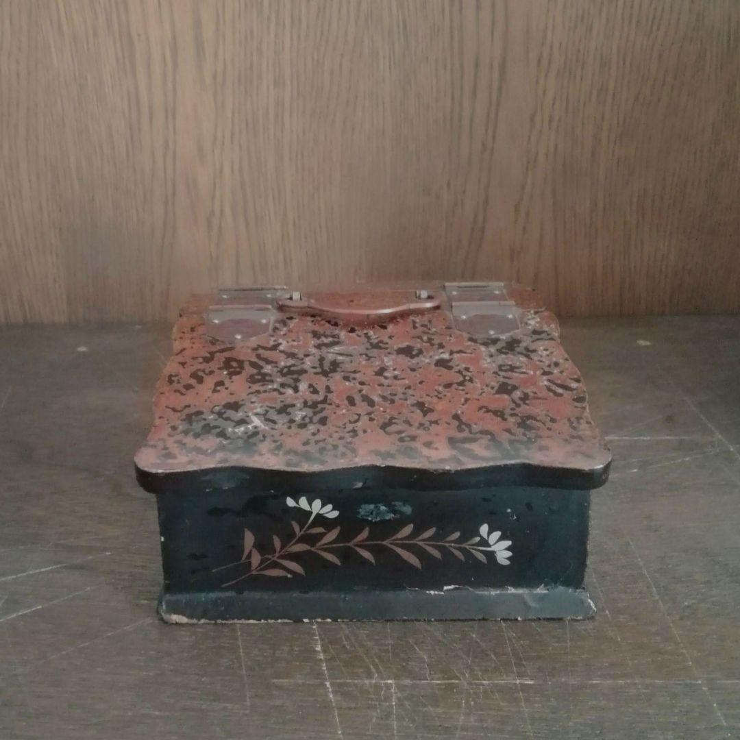 木製　手提げ箱　漆仕上げ　津軽塗　江戸　明治　和骨董　アンティーク