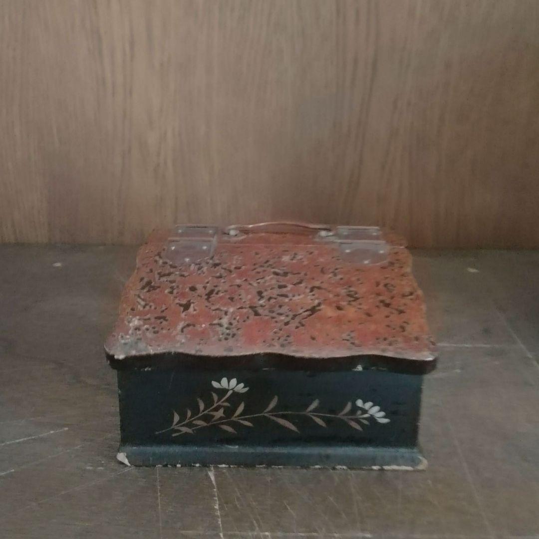 木製　手提げ箱　漆仕上げ　津軽塗　江戸　明治　和骨董　アンティーク