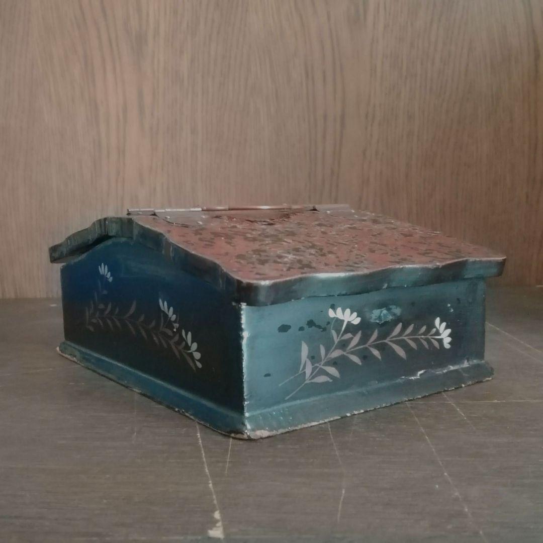 木製　手提げ箱　漆仕上げ　津軽塗　江戸　明治　和骨董　アンティーク