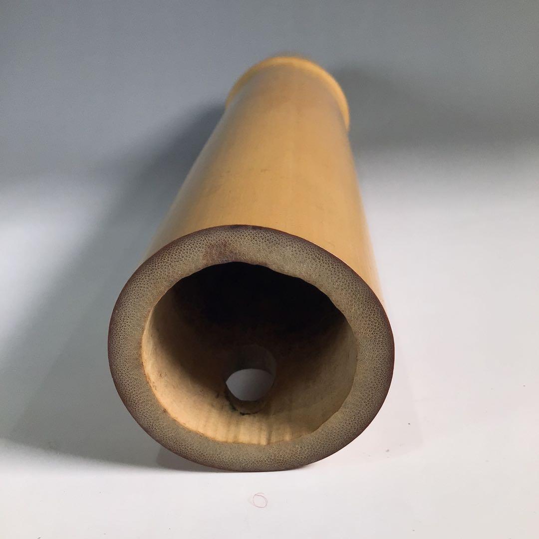 Ｎ４９　尺八花入　『黒田宗傳作』『表千家　堀内宗完　箱書』『銘　白鶴』　共箱