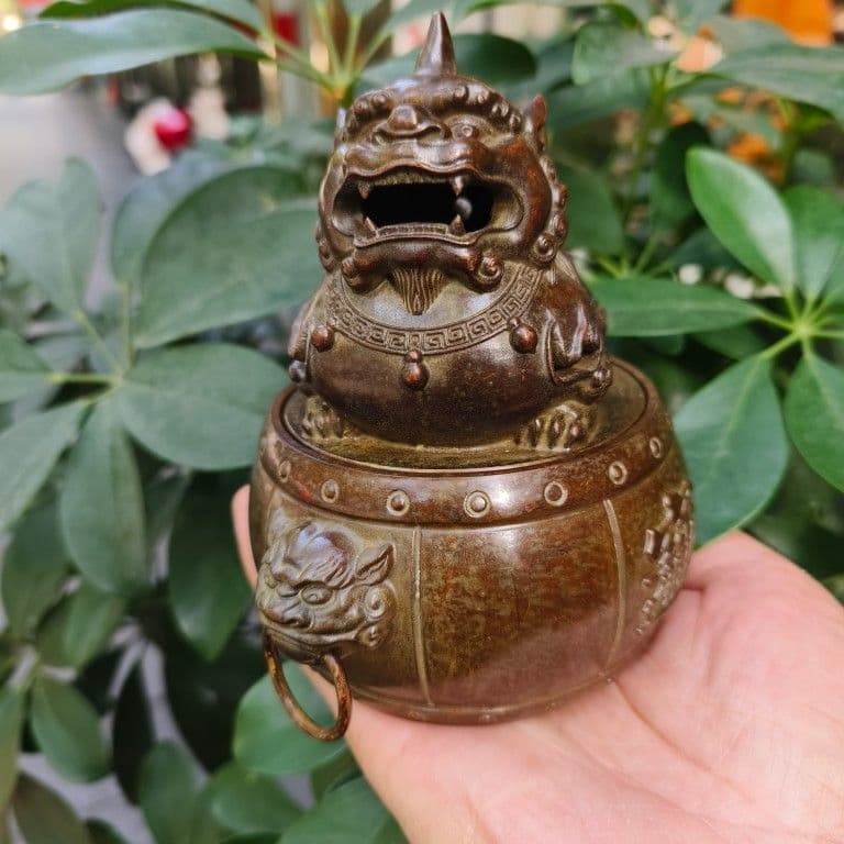 ダックのネコ香炉 茶道具　香道具 工芸品 美術品 置物