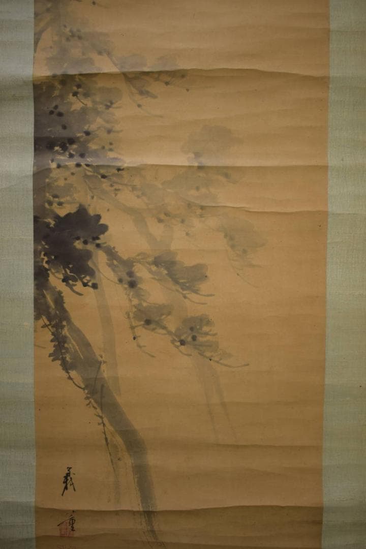 真作/柴田義董/富士山水図/布袋屋掛軸HI-849