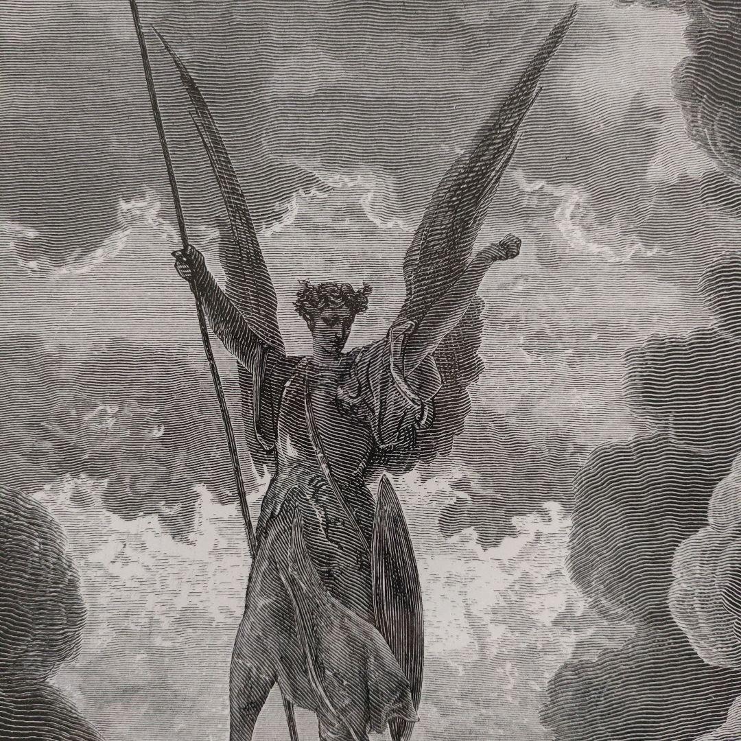 未使用\" ギュスターヴ ドレ　木口木版『失楽園/ミルトン』1882年制作