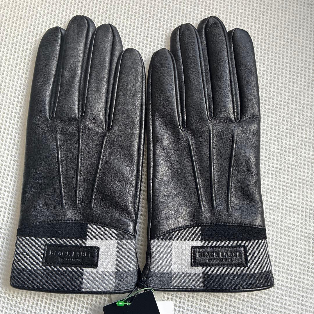 新品　ブラックレーベルクレストブリッジ　レザー 手袋　グローブ　ブラック