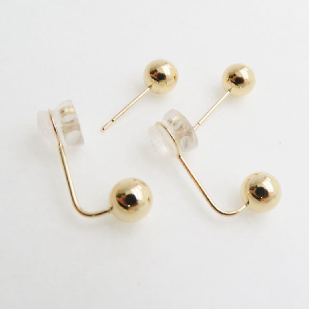 k*o様 新品　K18YG 丸玉デザイン ピアス＆キャッチセット　プレゼントにも