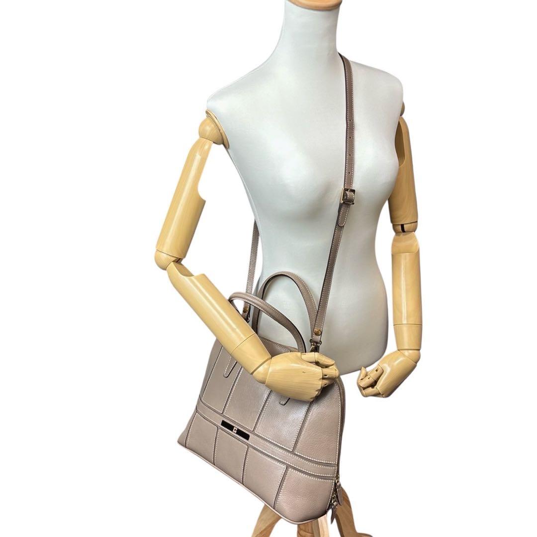 美品◎ゲラルディーニ 2way 斜めがけ ショルダーバッグ ミニボストン レザー