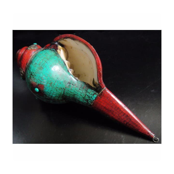 ◆チベット密教法具 法螺貝（シャンカ）ガネーシャ-D