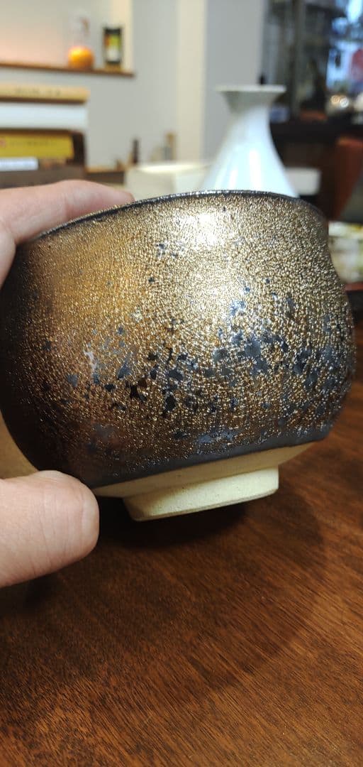 水野守山　砂金曜変天目　茶碗　天皇陛下御買上作家　茶道具　美濃