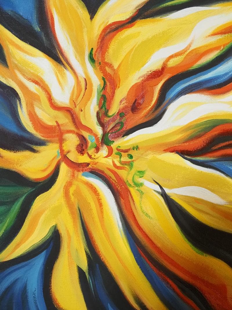 油絵　静物画　岡本太郎　ドラマ　F６号　額付き　手描き　肉筆