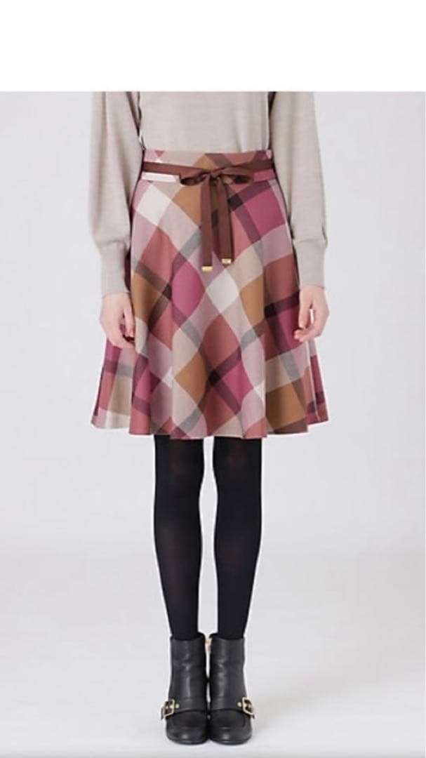 クレストブリッジ　チェックウールビエラスカート　38 ブルーレーベル　新品