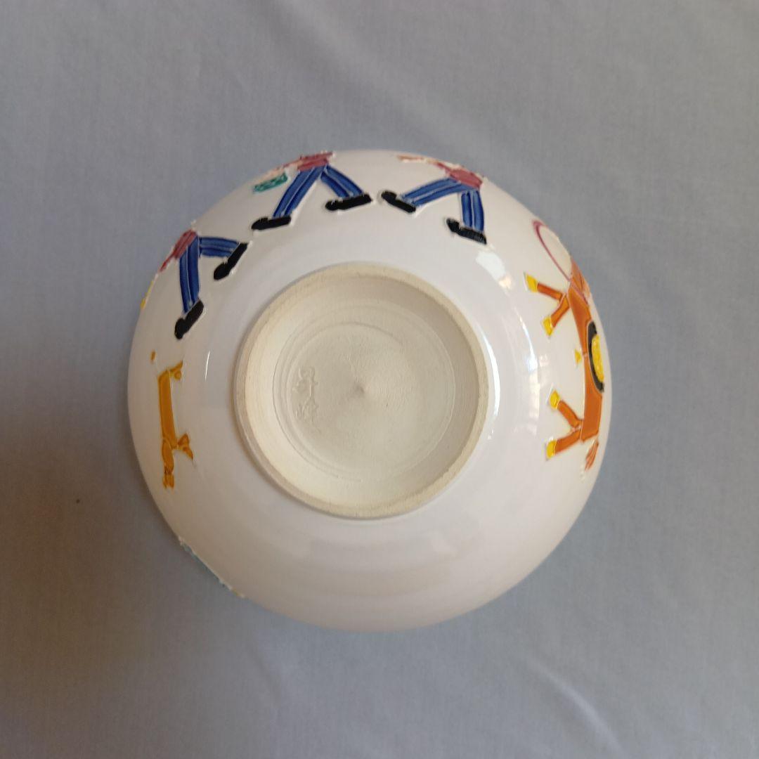 s*i様 白交趾　楽団の図　茶碗　昇峰